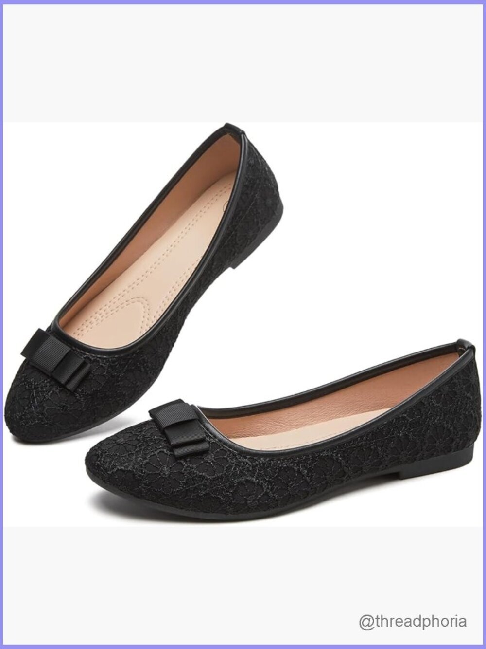 Lace Ballet Flats Women Slip-On Dressy Flat Comfortable Wedding Office Shoes